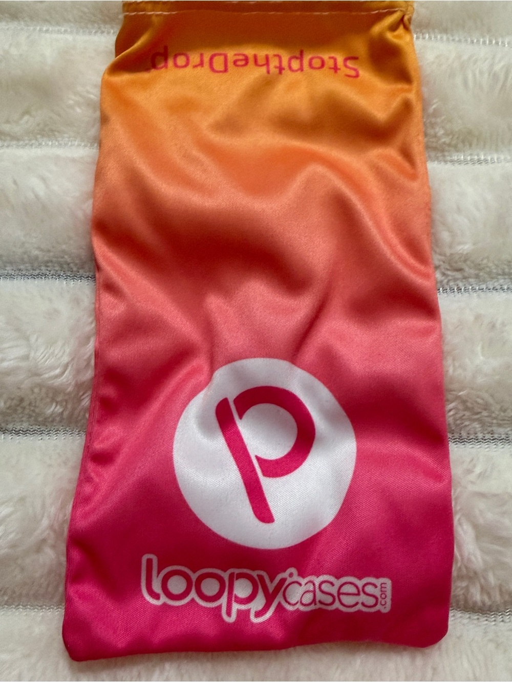 Loopy Case Gradient Pink to Orange Phone Case with Loop Strap - Picture 5 of 5